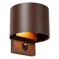 TADZIO round outdoor wall light LED 7W CCT IP65 with sensor, rust brown (Lucide)