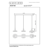 Lucide JOSEFINE piekaramā LED lampa 3×11 W CCT, krēmkrāsā