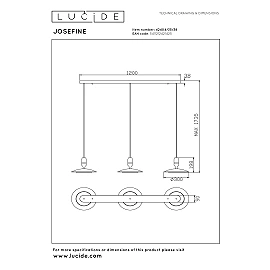 Lucide JOSEFINE piekaramā LED lampa 3×11 W CCT, krēmkrāsā