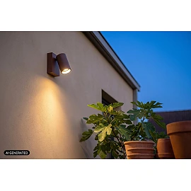 Lucide EMERIC LED āra sienas gaismeklis, 10 W, rūsas brūns