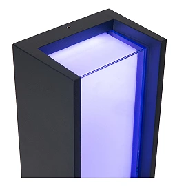 Lucide QUADRA RGBW LED āra sienas gaismeklis ar sānu malām, melns
