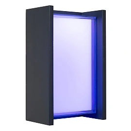 Lucide QUADRA RGBW LED āra sienas gaismeklis ar sānu malām, melns