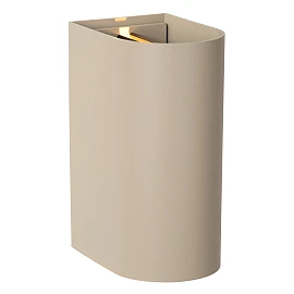 Lucide APLIS pusapaļš LED āra sienas gaismeklis, augšup/lejup, taupe