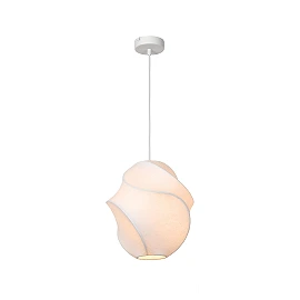 Lucide LA VAGUE piekaramā lampa ar zīda abažūru, Ø25 cm, balta