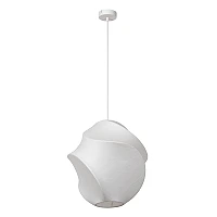 Lucide LA VAGUE piekaramā lampa ar zīda abažūru, Ø25 cm, balta