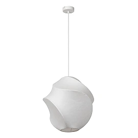 Lucide LA VAGUE piekaramā lampa ar zīda abažūru, Ø40 cm, balta