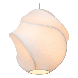 Lucide LA VAGUE piekaramā lampa ar zīda abažūru, Ø40 cm, balta