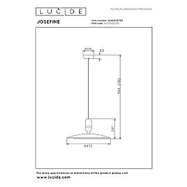 Lucide JOSEFINE LED piekaramā lampa, Ø47 cm, terakotas krāsā