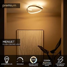 Lucide MENUET LED griestu lampa, Ø60 cm, taupe