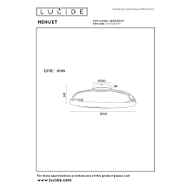 Lucide MENUET LED griestu lampa, Ø60 cm, taupe