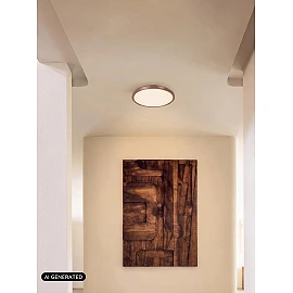 Lucide FIXXT LED griestu gaismeklis, Ø19,8 cm, šampanieša tonī