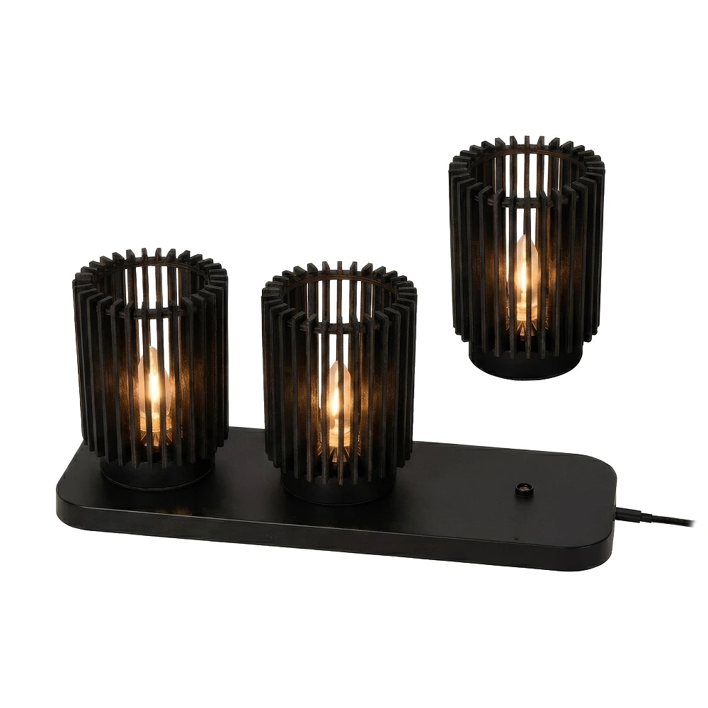 Lucide KIM rechargeable LED table lamps, set of 3, black