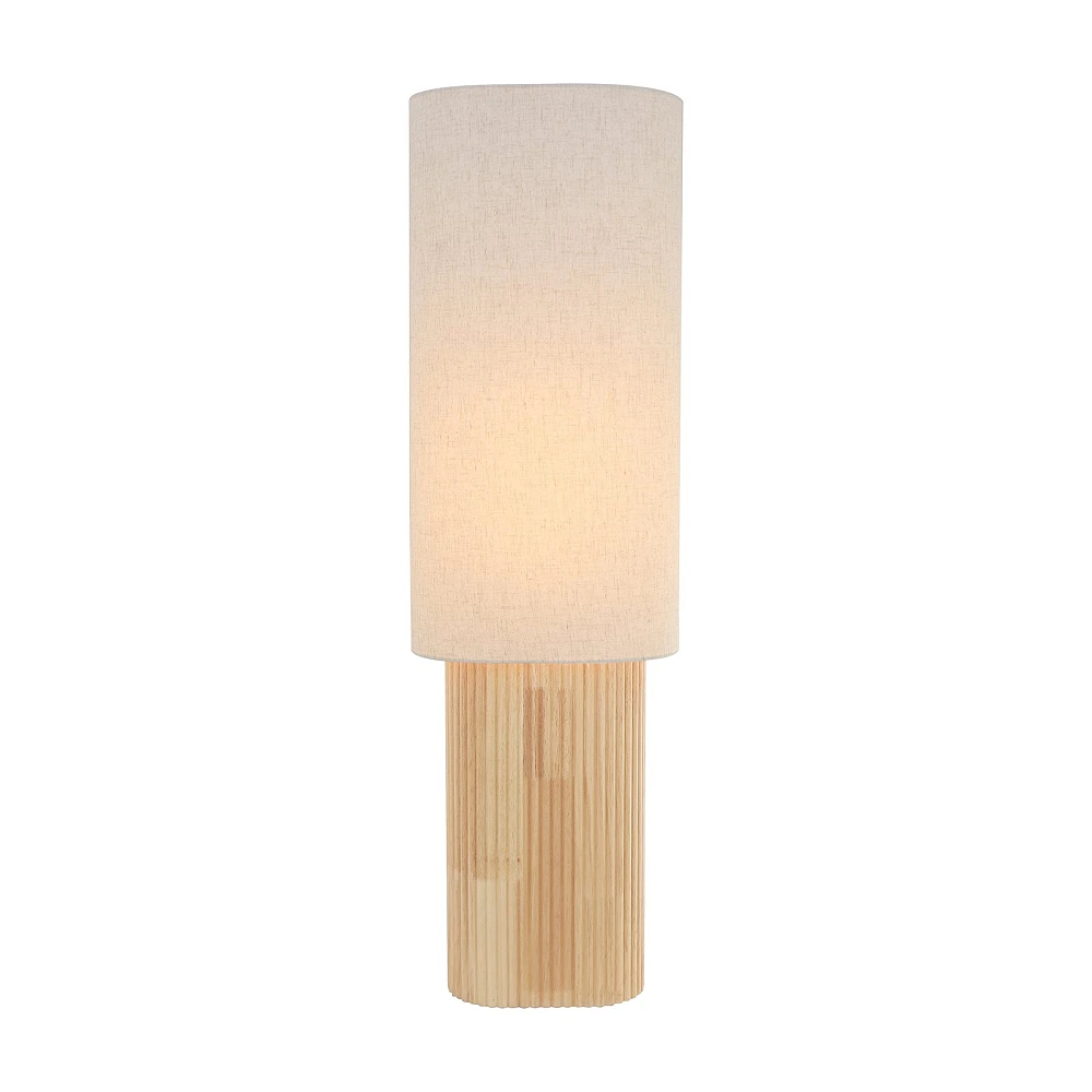 Lucide FARAH stāvlampa 100 cm, E27, balta ar koka pamatni