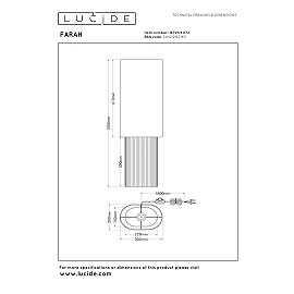 Lucide FARAH stāvlampa 100 cm, E27, balta ar koka pamatni