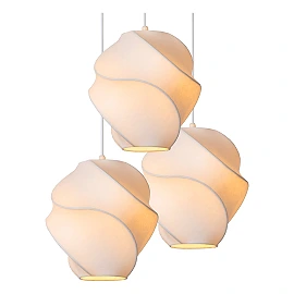Lucide LA VAGUE pendant light Ø51 cm, 3×E27, white