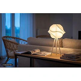 Lucide LA VAGUE table lamp Ø30 cm, E27, white