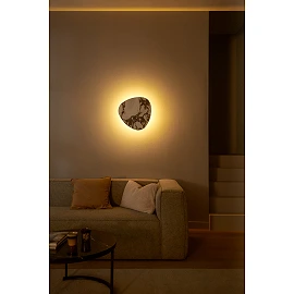 Lucide KAMIEN wall light 47 cm, LED 12W CCT, white marble