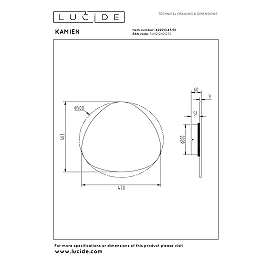 Lucide KAMIEN wall light 47 cm, LED 12W CCT, white marble