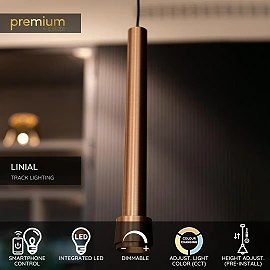 Lucide LINIAL TUBIZ 48V pendant light LED 8W CCT, champagne