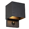 TADZIO kantaina āra sienas lampa LED 7W CCT IP65 ar sensoru, melna (Lucide)