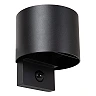 TADZIO apaļa āra sienas lampa LED 7W CCT IP65 ar sensoru, melna (Lucide)