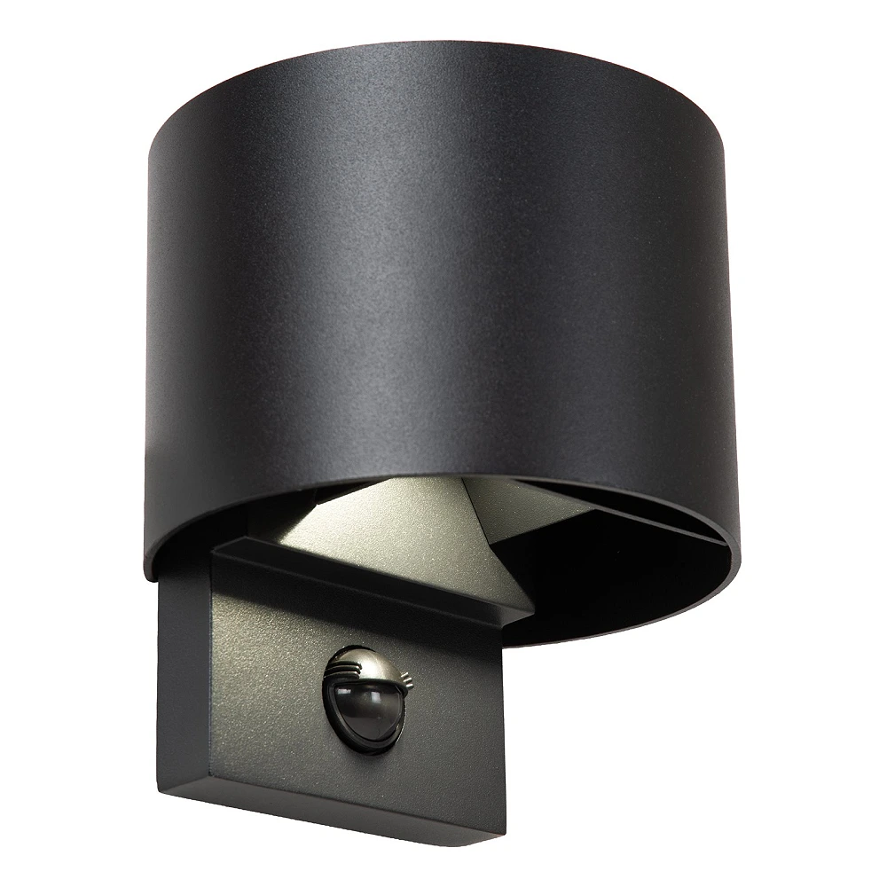TADZIO round outdoor wall light LED 7W CCT IP65 with sensor, black (Lucide)