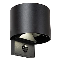 TADZIO round outdoor wall light LED 7W CCT IP65 with sensor, black (Lucide)