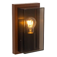 Lucide COZETTE flat outdoor wall light 1×E27 IP65, rust brown