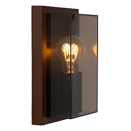 Lucide COZETTE flat outdoor wall light 1×E27 IP65, rust brown