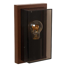 Lucide COZETTE flat outdoor wall light 1×E27 IP65, rust brown