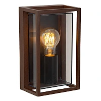 Lucide COZETTE framed outdoor wall light 1×E27 IP65, rust brown