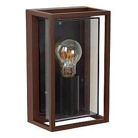Lucide COZETTE framed outdoor wall light 1×E27 IP65, rust brown