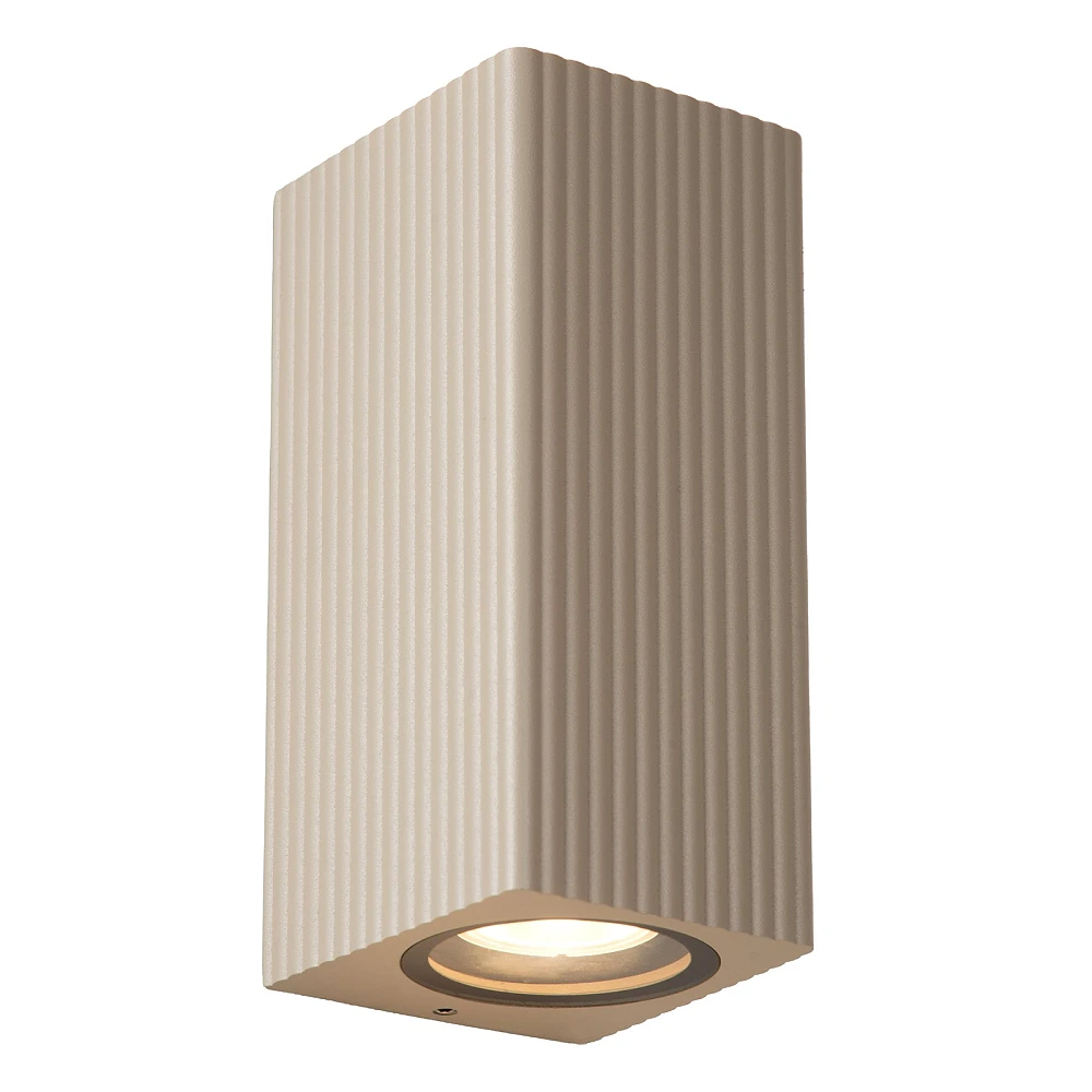 Lucide ANGELINA angular outdoor wall light 2×GU10 IP65, taupe