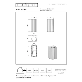 Lucide ANGELINA angular outdoor wall light 2×GU10 IP65, taupe