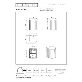 Lucide ANGELINA rounded outdoor wall light 1×GU10 IP65, taupe
