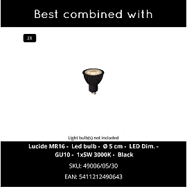 Lucide ANGELINA rounded outdoor wall light 2×GU10 IP65, taupe