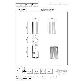 Lucide ANGELINA rounded outdoor wall light 2×GU10 IP65, taupe